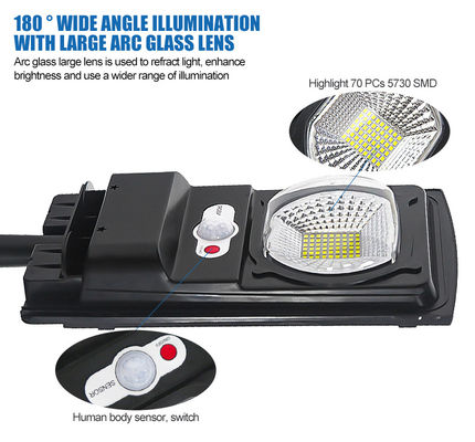 6500K 12v Dc 100W LED Solar Powered Street Light 110lm / W Korzystanie z domu