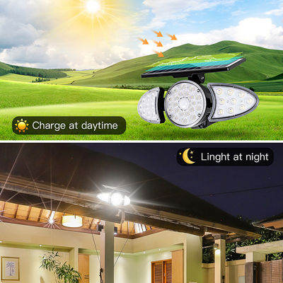 Trzy głowice 100-400 LM 38 SZTUK LED Solar Sensor Wall Light do ścieżki