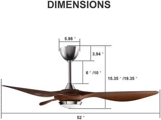 Luksusowy nowoczesny świecący 72w wentylator sufitowy Led Light Body Lamp Metalowy przełącznik silnika