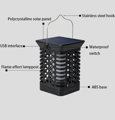 FCC nowoczesne 95 lm / w ABS LED Solar Landscape Light Solar Flicker Stake Light