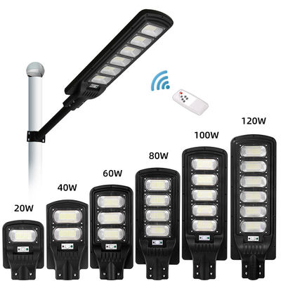 6000K 100W 200W 300W Solarne oświetlenie uliczne Lampa zewnętrzna Ip65 Pilot zdalnego sterowania