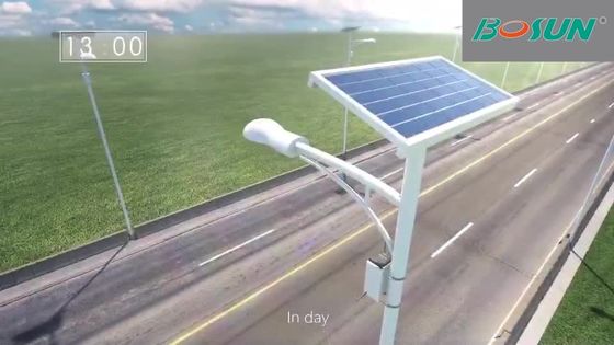 All In One 14000lm 30W 80W LED Solar Powered Street Light 18V instalacja na słupie
