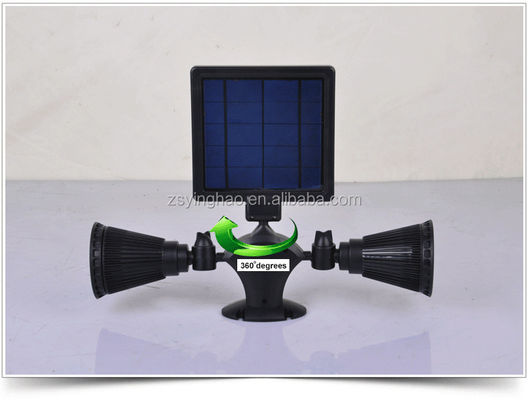 12 diod LED 20-600 lumenów Solarny czujnik ruchu Spotlight Dual Head Solar Spotlight