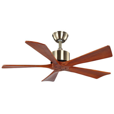 RoHS Natural Wood 75w Nowoczesny 5-ostrzowy wentylator sufitowy 42-calowy wentylator sufitowy Light Electric