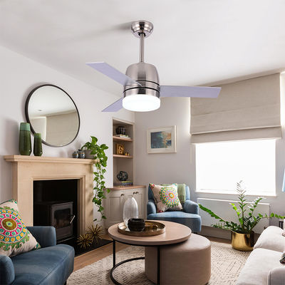 Nordic Style 65W 3000K Nowoczesny wentylator sufitowy ze szczotkowanego niklu ze światłem 36 cali