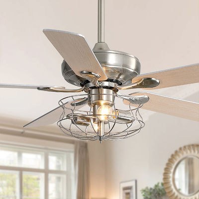 Nowoczesny matowy brązowy 120V 60w 52-calowy kryształowy wentylator sufitowy Light European Style
