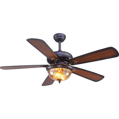 Westing Houses 52cm 110AC Czarny kryształowy wentylator sufitowy Światło 5 ostrzy 3 abażury