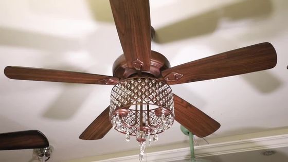 No Noise 18w Antyczny Brąz Wentylator Sufitowy Klosz Szklany Jadalnia Żyrandol Wentylator