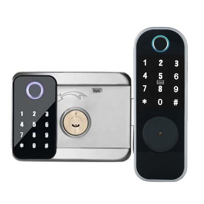 Ttlock Tuya APP Dwustronna blokada linii papilarnych do Iron Gate Silver Black