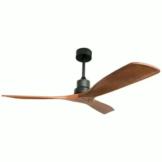 3 ostrza 65w Żelazny wentylator sufitowy z litego drewna Lekki 52-calowy wentylator sufitowy Led