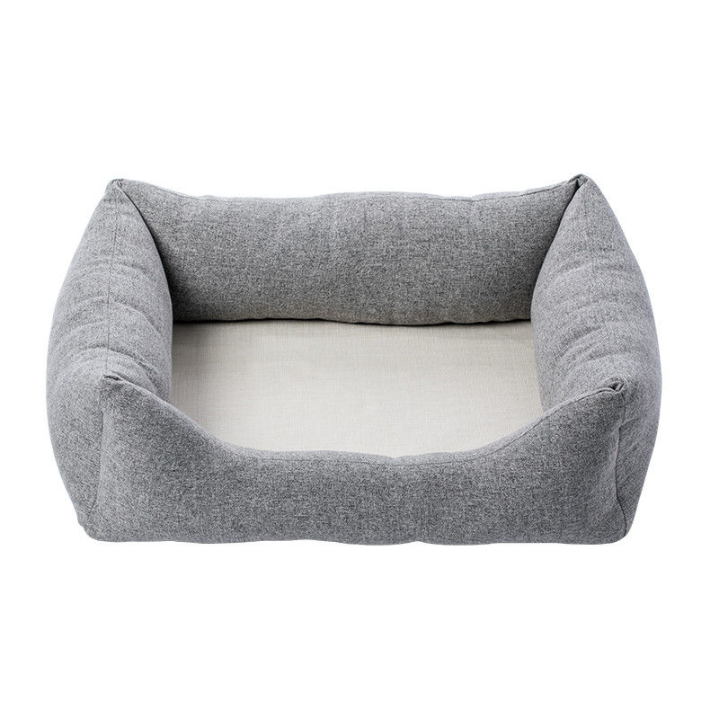 OEM ODM Pet Products FibreEVA Checkered Rectangle Linen Dog Beds